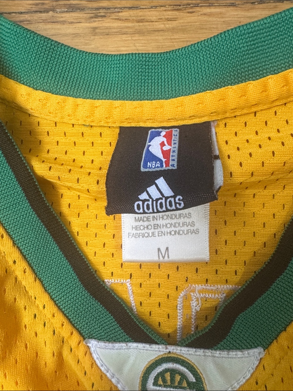 adidas Seattle SuperSonics Yellow & Green NBA Jersey - Picture 2 of 8
